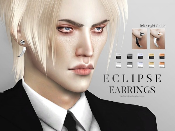  The Sims Resource: Eclipse Earrings by Pralinesims