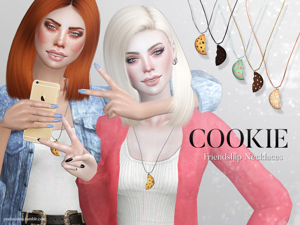  The Sims Resource: Cookie Friendship Necklaces by Pralinesims