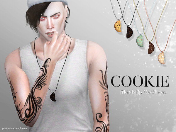  The Sims Resource: Cookie Friendship Necklaces by Pralinesims