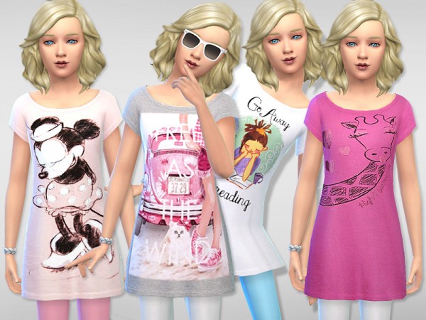  The Sims Resource: Sleep Tee for Girls 01 by Pinkzombiecupcake