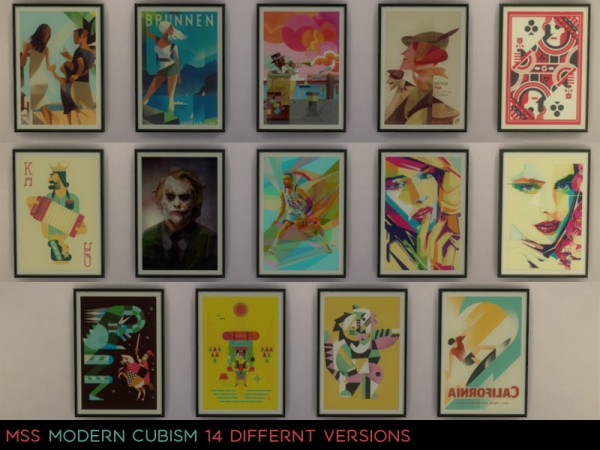  Simsworkshop: Modern Cubism Paintings by midnightskysims