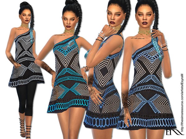  The Sims Resource: Margeaux Asym Dress by EsyraM