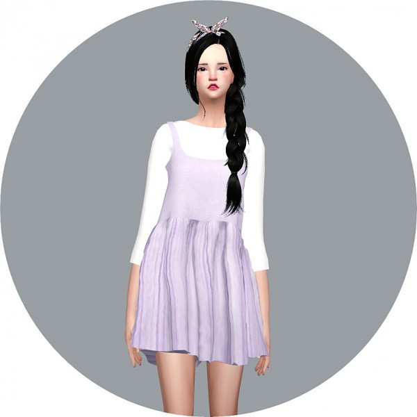  SIMS4 Marigold: Natural Dress with Tee