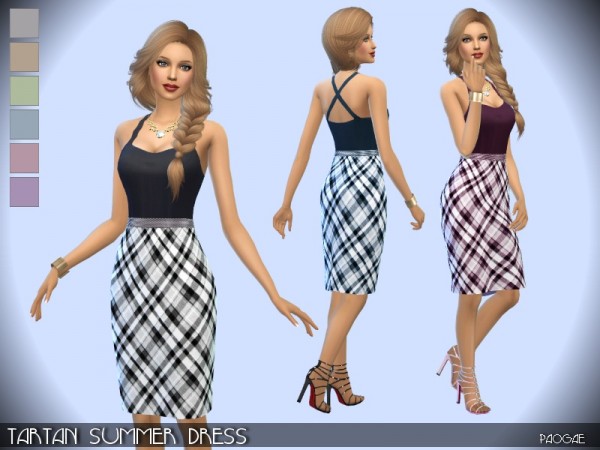  The Sims Resource: Tartan summer dress by Paogae