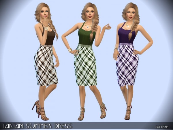  The Sims Resource: Tartan summer dress by Paogae