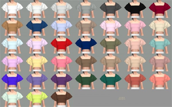SIMS4 Marigold: Flowing Sleeves Crop Top • Sims 4 Downloads