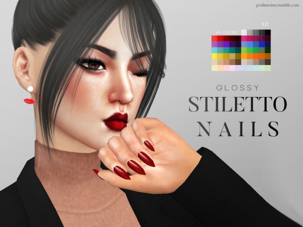  The Sims Resource: Glossy Nail Pack by Pralinesims