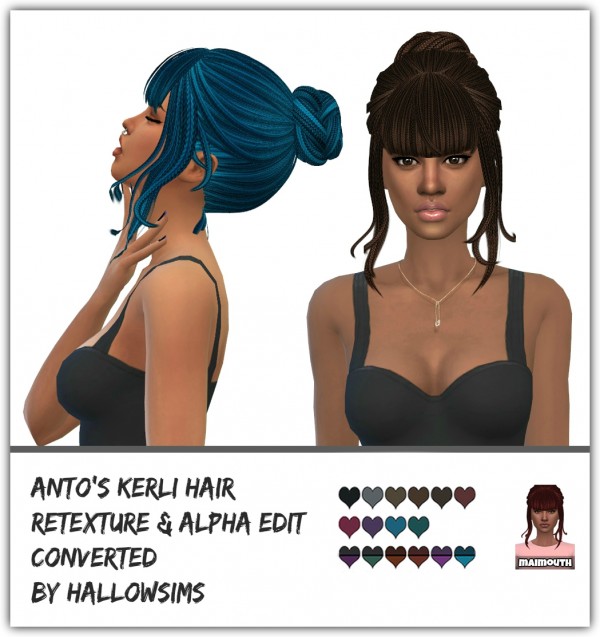  Simsworkshop: Kerli Hair Ethnic Retextured by maimouth