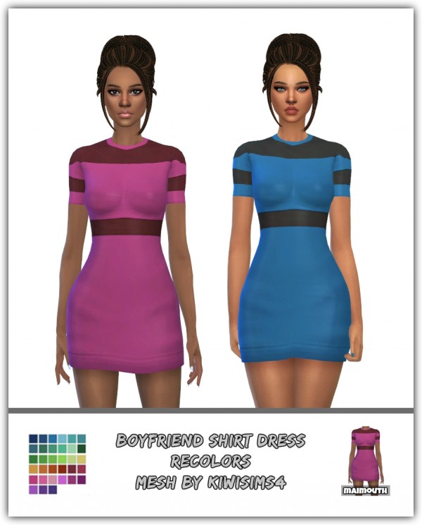  Simsworkshop: Boyfriend Shirt Dress Recolors by maimouth