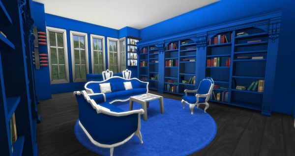  Simsworkshop: Blue Library by  DollFaceSim