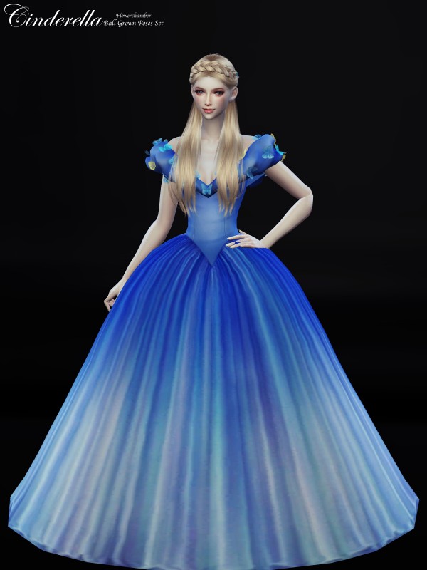 Flower Chamber: Cinderella Ball Grown Poses Set • Sims 4 Downloads