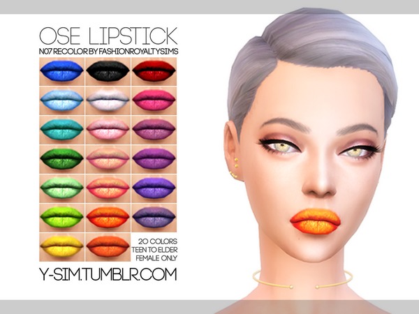  The Sims Resource: Ose Lipstick   N07 Recolor by Y Sim