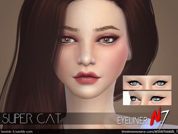  The Sims Resource: Super Cat Eyeliner by tsminh 3