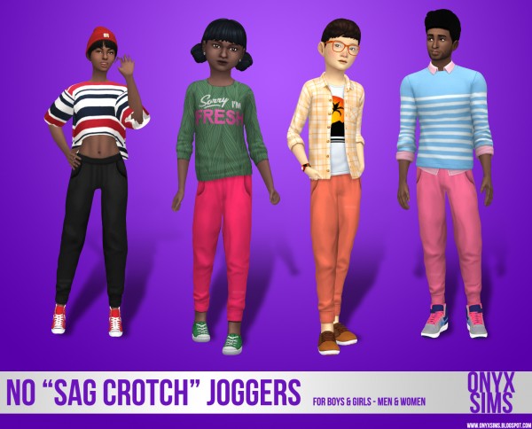  Onyx Sims: No Sag Crotch Joggers