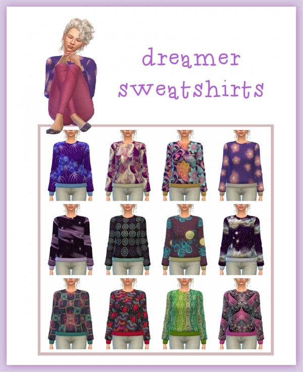  Simsworkshop: Dreamer Sweatshirts by Maimouth