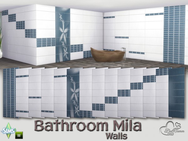  The Sims Resource: Mila Bathroom Tiles by BuffSumm