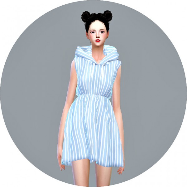 SIMS4 Marigold: Hood Sleeveless Dress • Sims 4 Downloads