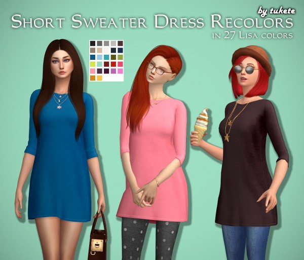 Tukete: Short Sweater Dress • Sims 4 Downloads