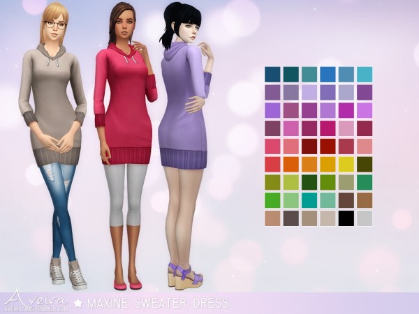  Aveira Sims 4: Maxine Sweater Dress