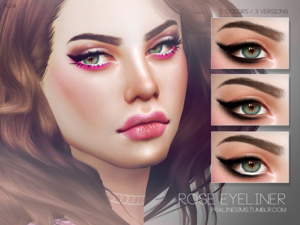  The Sims Resource: Rose Eyeliner N39 by Pralinesims