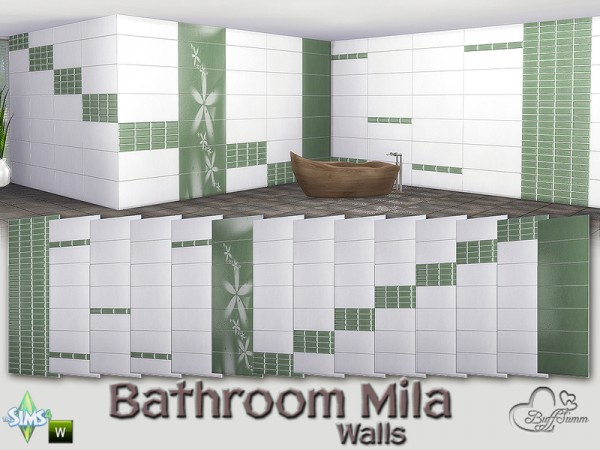  The Sims Resource: Mila Bathroom Tiles by BuffSumm