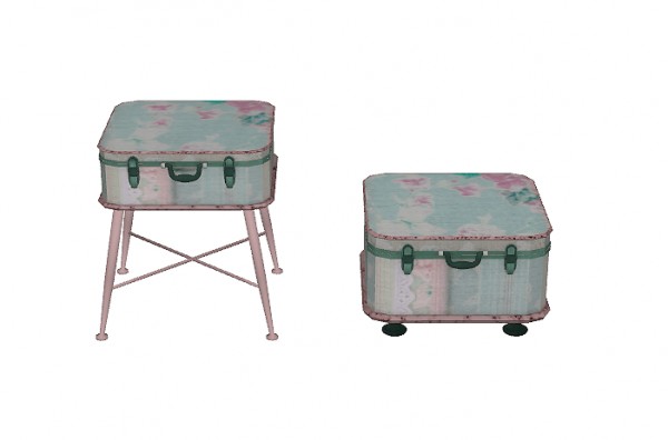  Sims 4 Designs: Shabby Bentwood Rocker & Suitcase Tables