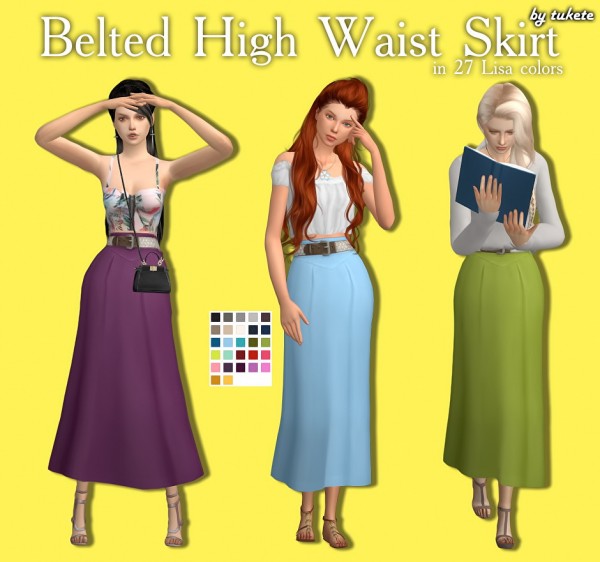  Tukete: Belted High Waist Skirt Recolors