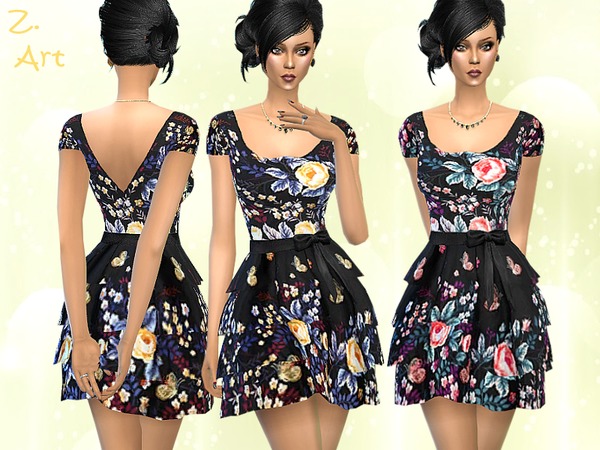  The Sims Resource: Flora dress by Zuckerschnute20