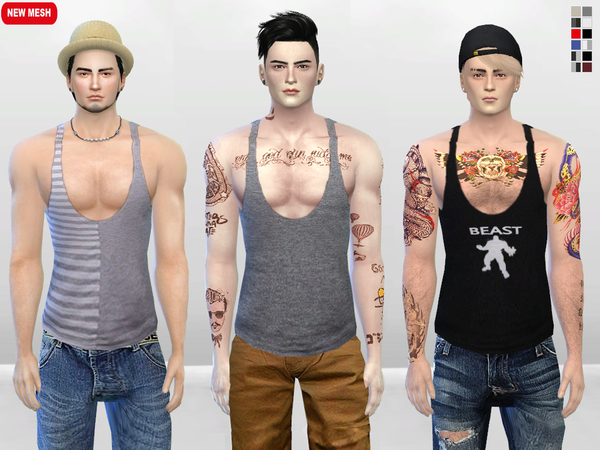  The Sims Resource: Meat Head Muscle Tank Top by McLayneSims
