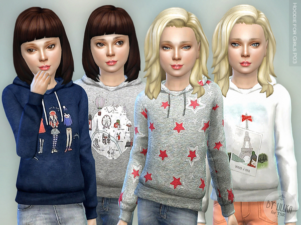  The Sims Resource: Hoodie for Girls P03