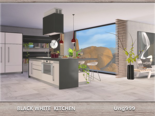  The Sims Resource: Black White Kitchen by ungg999