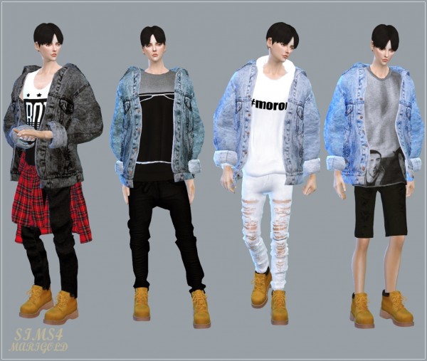 SIMS4 Marigold: Vintage Denim Jacket acc for male • Sims 4 Downloads