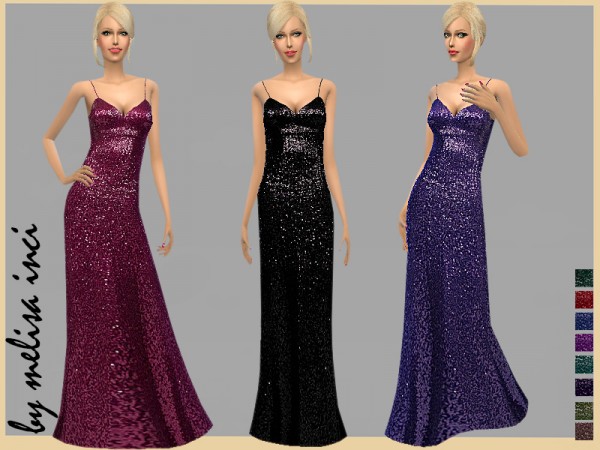  The Sims Resource: Sequin Gown by Melisa Inci