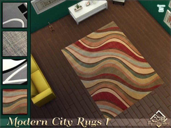  The Sims Resource: Modern City Rugs Set by Devirose