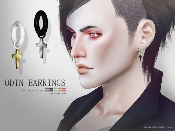  The Sims Resource: Odin Earrings by Pralinesims