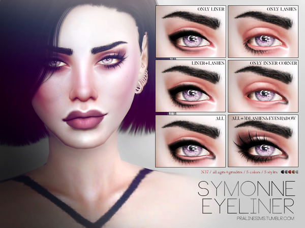  The Sims Resource: Symonne Eyeliner N37 by Pralinesims
