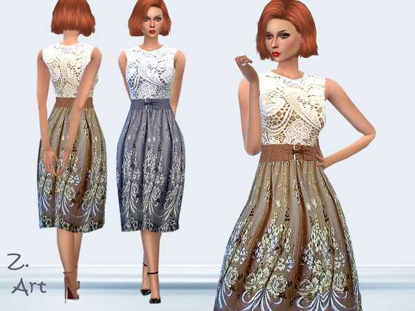  The Sims Resource: Vintage Summer dress by Zuckerschnute20
