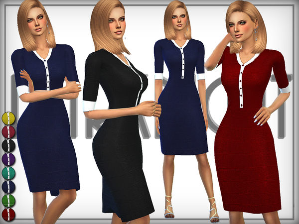  The Sims Resource: Knitted Bodycon Dress by DarkNighTt