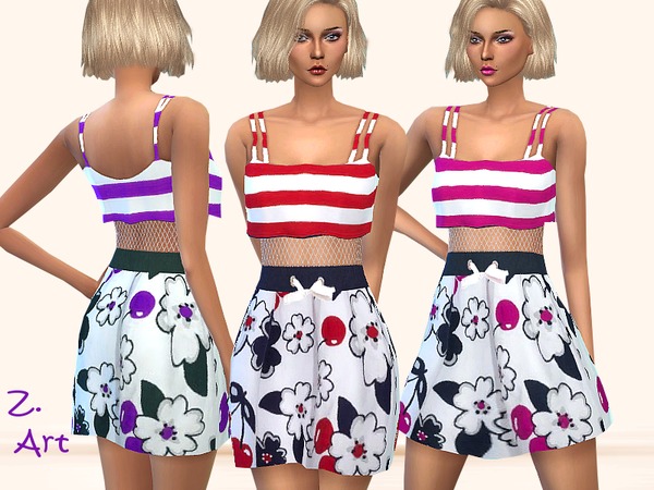  The Sims Resource: Cherry Blossom dress by Zuckerschnute20