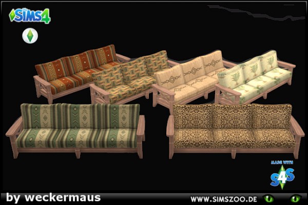  Blackys Sims 4 Zoo: Zoo Africa Sofa Set 1 by weckermaus