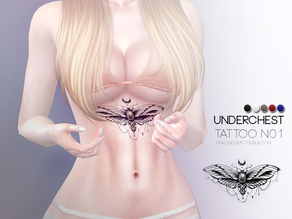  The Sims Resource: Underchest Tattoo N01 by Pralinesims