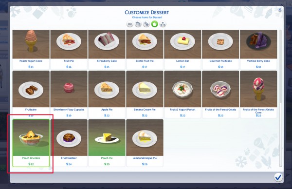  Mod The Sims: Peach Crumble Custom Food by icemunmun
