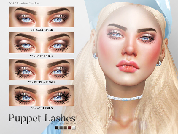  The Sims Resource: Puppet Lashes N34 by Pralinesims