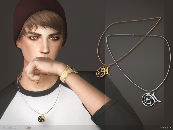  The Sims Resource: Gemini Necklace by toksik