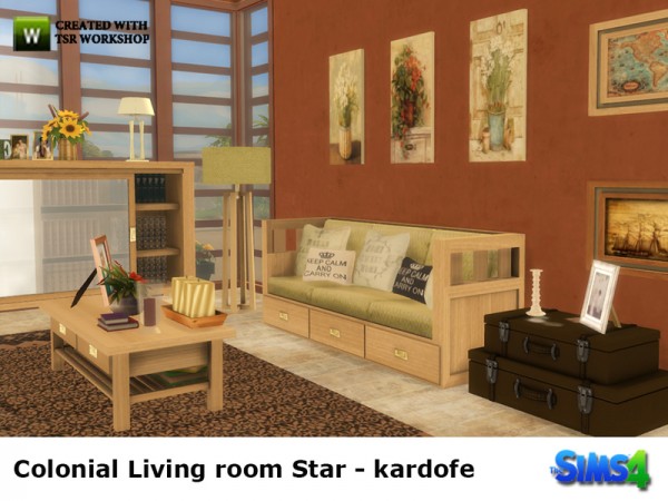  The Sims Resource: Colonial Livingroom Star by Kardofe