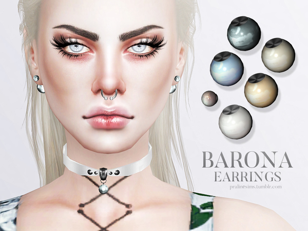 The Sims Resource: Barona Earrings by Pralinesims