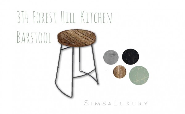  Sims4Luxury: Forest Hill Kitchen Barstool converted from TS3 to TS4