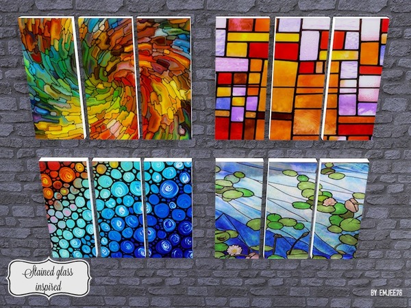  The Sims Resource: Stained Glass Inspired by Emjee78