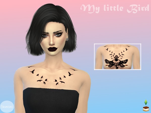  The Sims Resource: My little Bird tattoo by Tiramisims