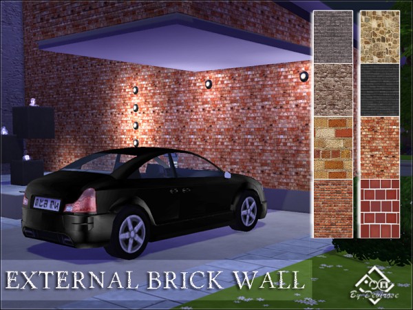  The Sims Resource: External Brick Walls Set by Devirose
